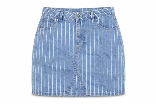 denim co Womens Blue Striped Denim Straight & Pencil Skirt Size 10
