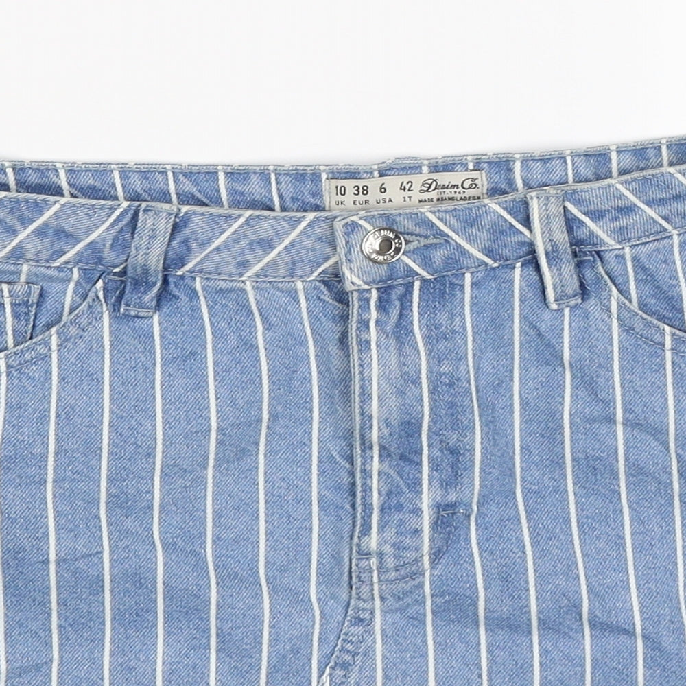 denim co Womens Blue Striped Denim Straight & Pencil Skirt Size 10