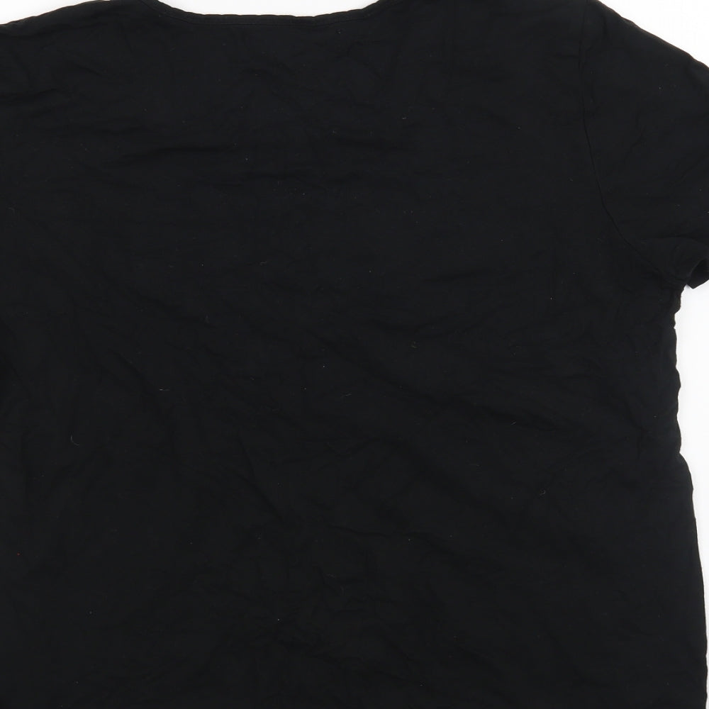 Lindon Womens Black   Basic T-Shirt Size 2XL