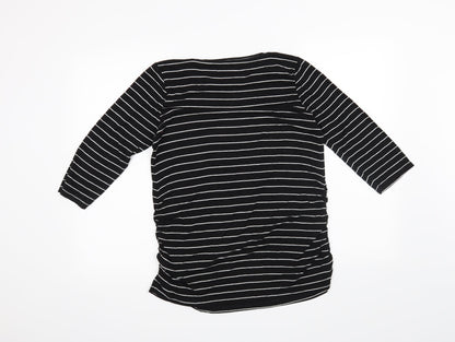 Back view of Blooming Marvellous women’s black striped basic t-shirt, size M