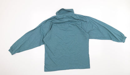 Back view of Paolo Borghesi men’s blue button-up, size L