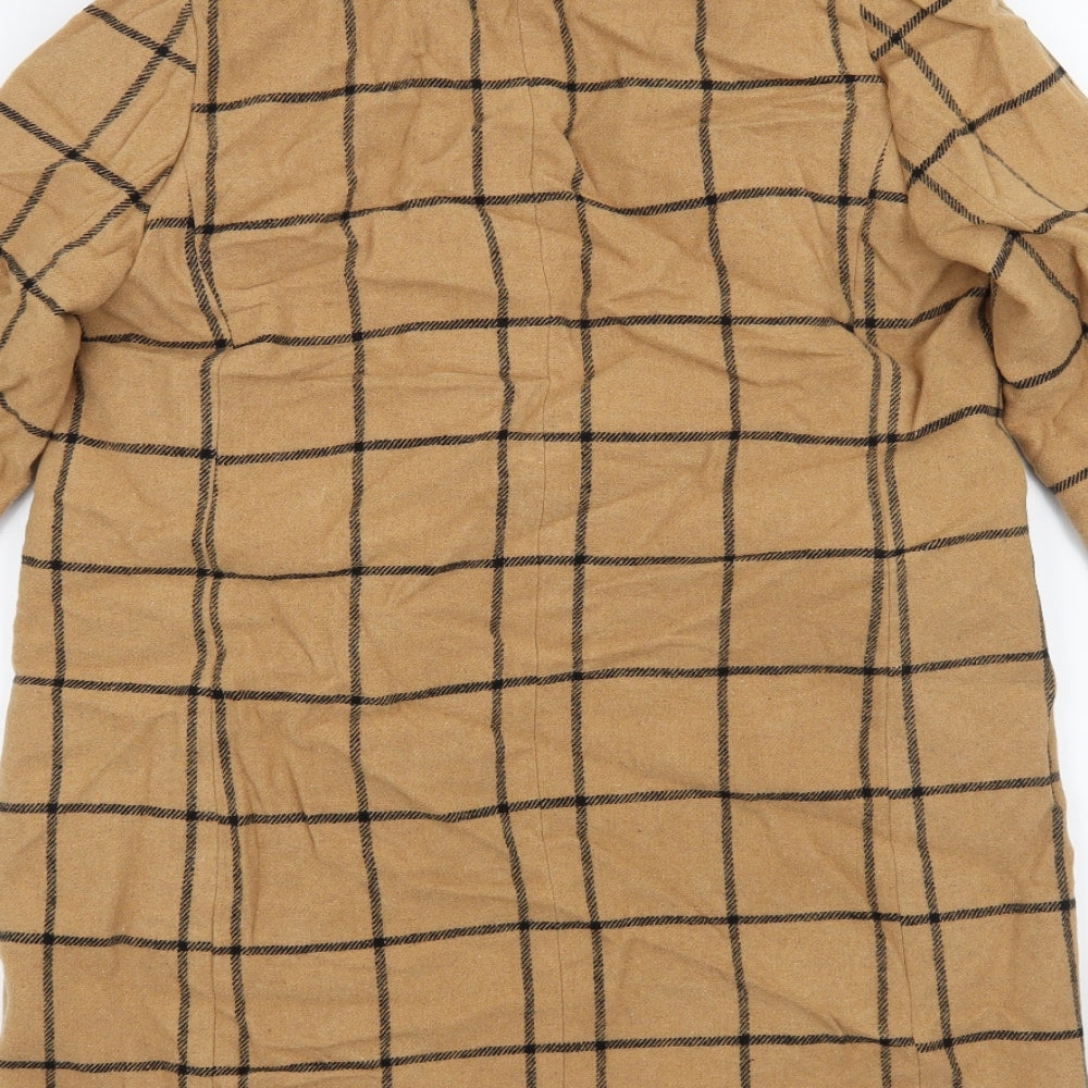 New Look Womens Beige Check  Jacket Coat Size 10