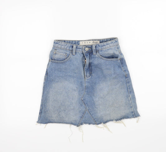 Denim & Co. Womens Blue   A-Line Skirt Size 4