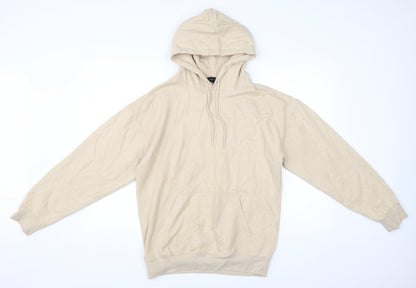 Front view of I SAW IT FIRST women’s beige rayon pullover hoodie, size S