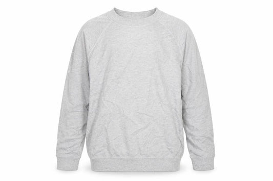 Front view of Oodji men’s grey pullover sweatshirt, size S