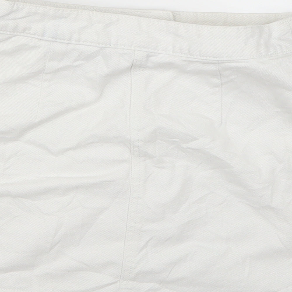 Divided by H&M Womens White  Denim A-Line Skirt Size 6