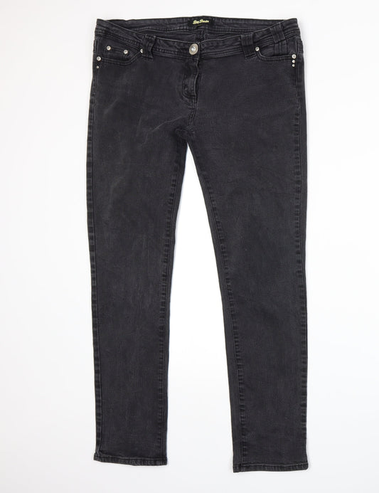 Love Denim Womens Grey   Skinny Jeans Size 16 L29 in