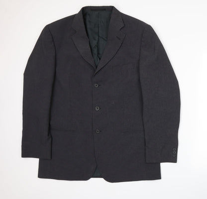 Front view of George men’s grey jacket suit jacket, size L