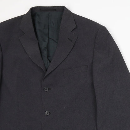 Close-up detail of George men’s grey jacket suit jacket, size L
