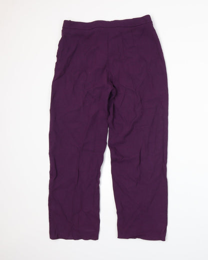 Back view of Wallis women’s purple trousers, size UK 12, 24-inch leg