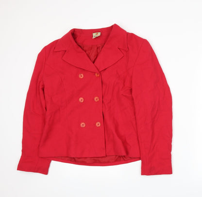 Additional front view of ECCO women’s red jacket suit jacket, size UK 14