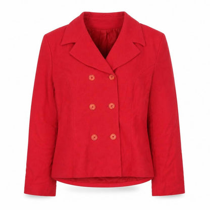 Front view of ECCO women’s red jacket suit jacket, size UK 14