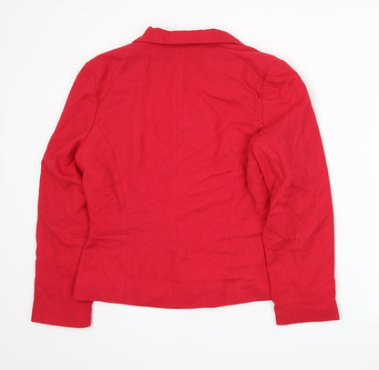 Back view of ECCO women’s red jacket suit jacket, size UK 14