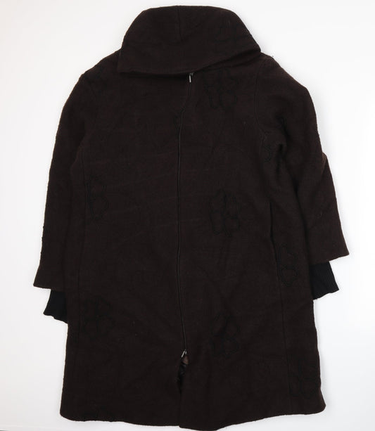 EVELIN BRANDT Womens Brown   Overcoat Coat Size 10
