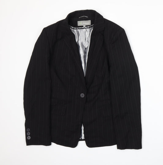 Marks and Spencer Womens Black Pinstripe  Jacket Suit Jacket Size 12