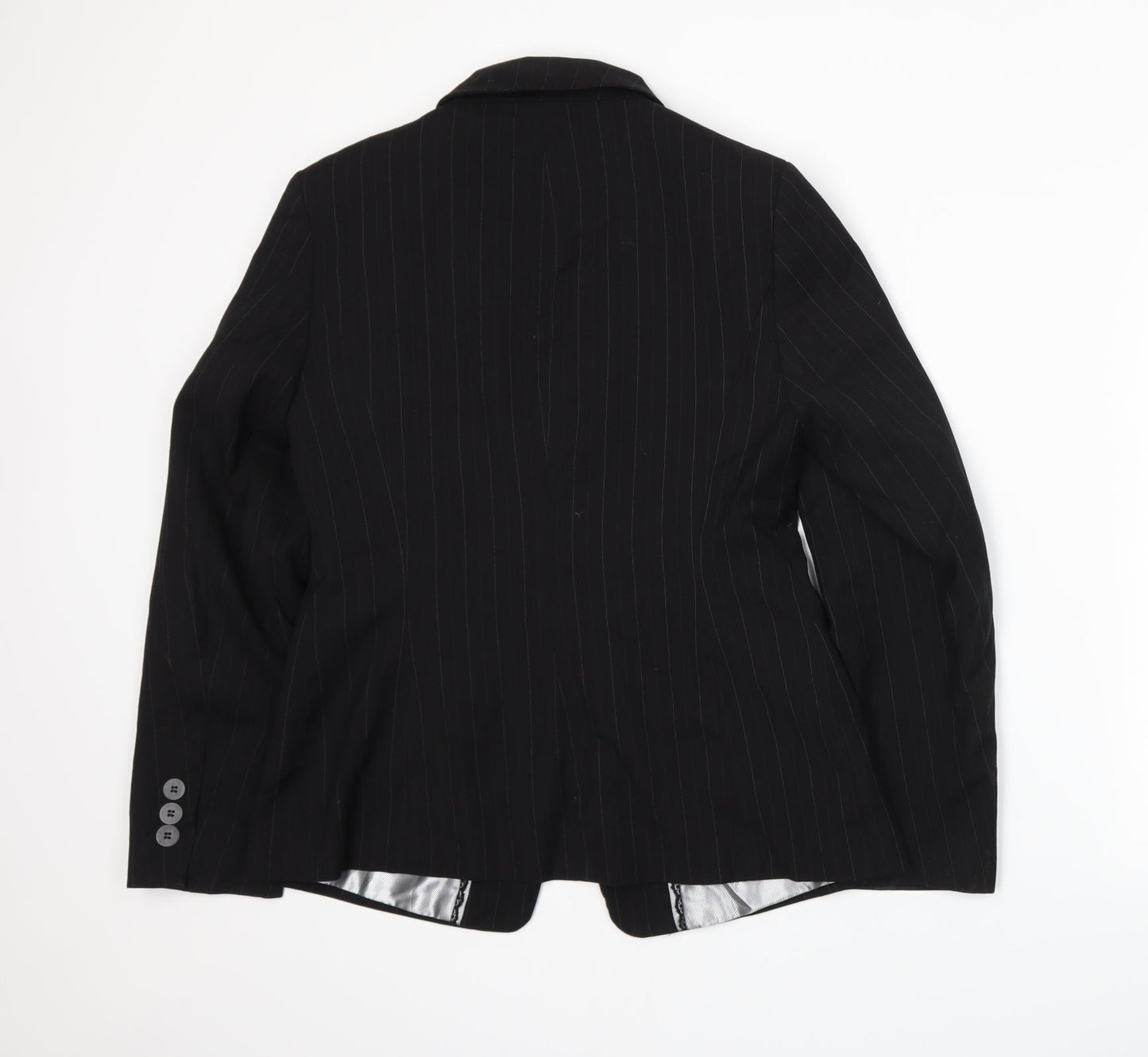 Marks and Spencer Womens Black Pinstripe  Jacket Suit Jacket Size 12