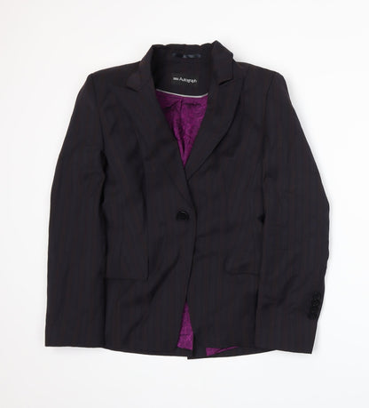 Additional front view of Autograph women’s purple jacket suit jacket, size UK 10