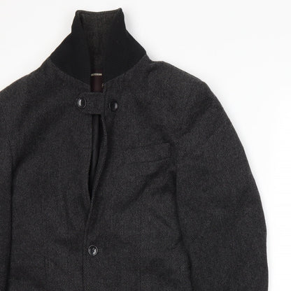 Close-up detail of Focus men’s grey jacket coat, size S