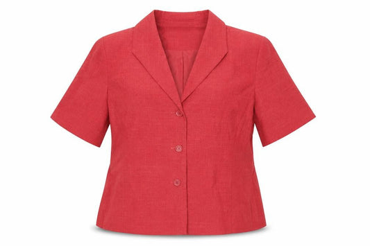Front view of Isabelle women’s pink jacket suit jacket, size UK 18