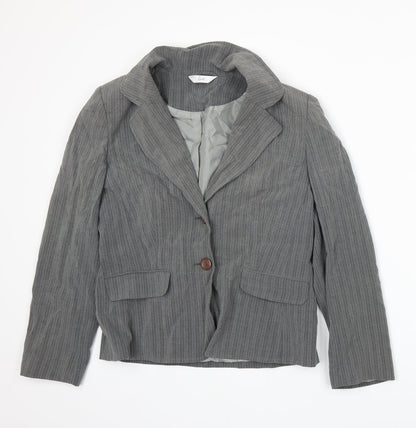 Additional front view of BHS women’s grey jacket suit jacket, size UK 12