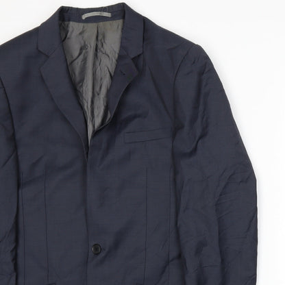 Close-up detail of Next men’s blue jacket suit jacket, size M