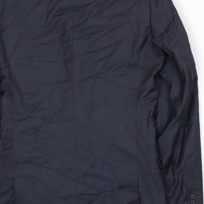 Brand and care label for Next men’s blue jacket suit jacket, size M