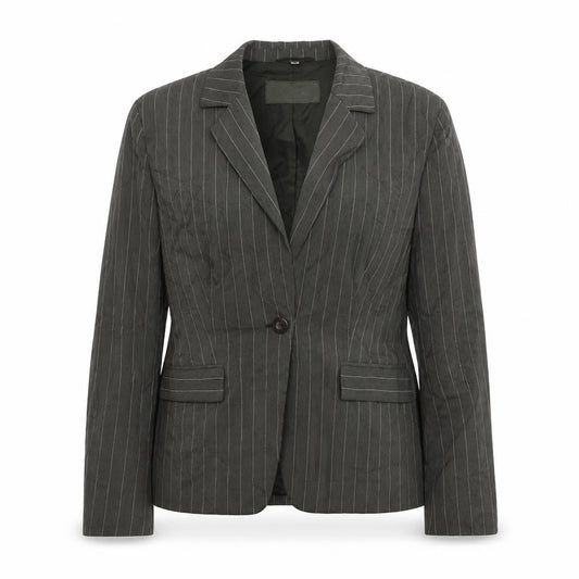 Front view of La Strada women’s green jacket suit jacket, size UK 12