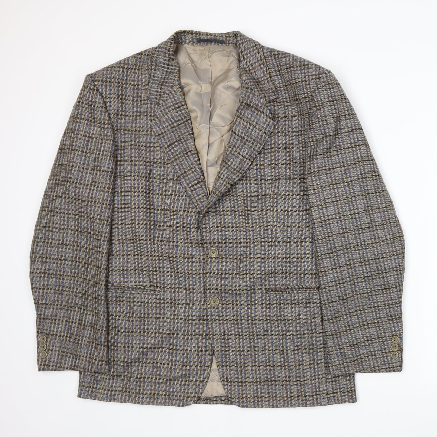 Varteks Mens Beige Plaid  Jacket Suit Jacket Size L