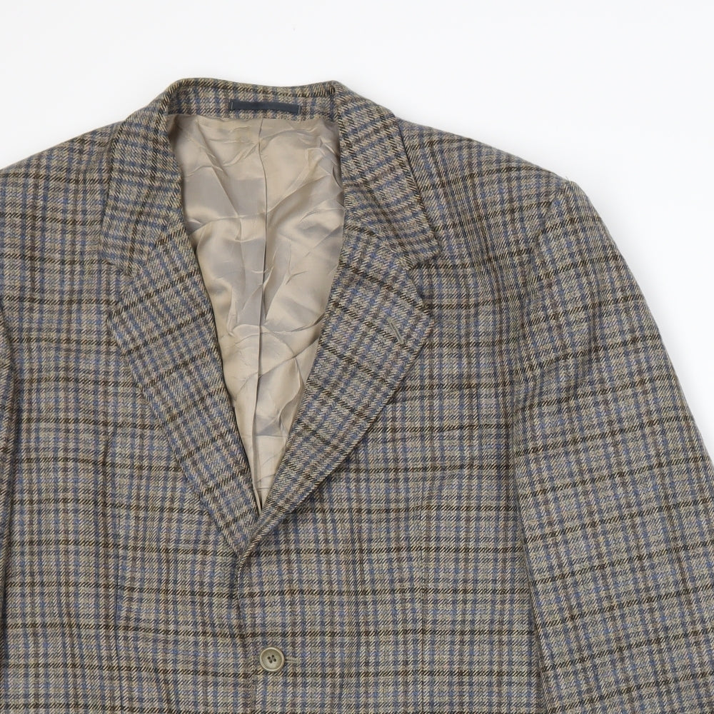Varteks Mens Beige Plaid  Jacket Suit Jacket Size L