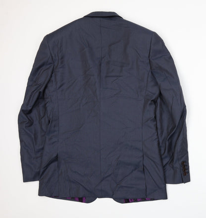 Back view of Alexandre men’s blue jacket suit jacket, size L