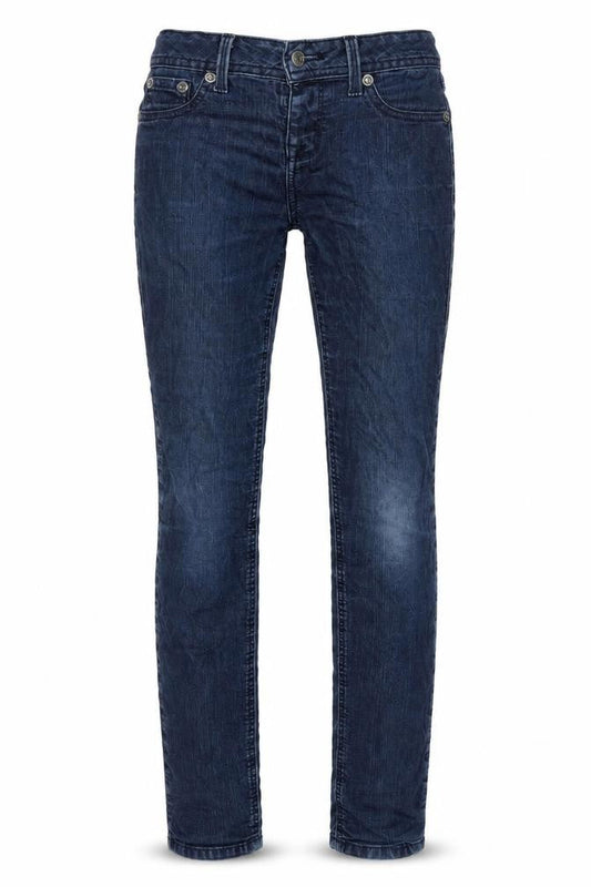 Front view of Fade to Blue women’s blue skinny jeans, size S, 29-inch leg