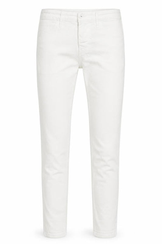 Front view of H&M women’s white skinny jeans, size UK 6, 28-inch leg