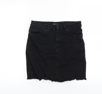 Additional front view of Nasty Gal women’s black mini skirt, size UK 8