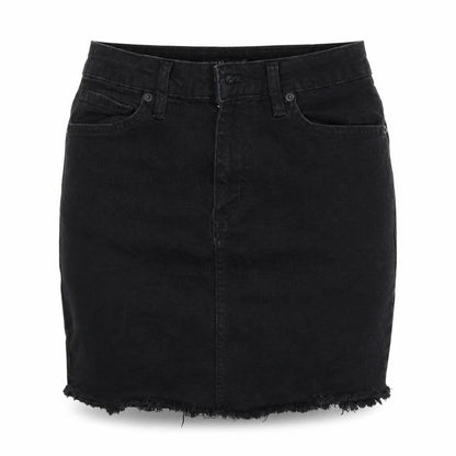 Front view of Nasty Gal women’s black mini skirt, size UK 8