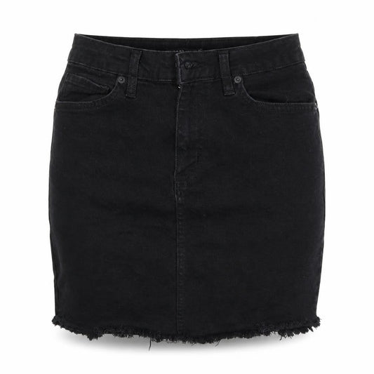 Front view of Nasty Gal women’s black mini skirt, size UK 8