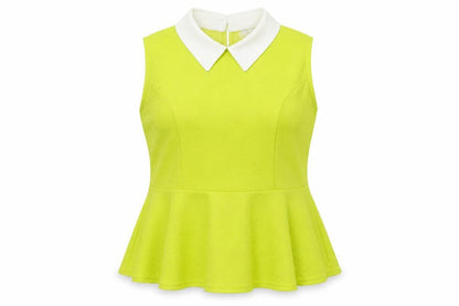 Front view of Cameo Rose women’s yellow basic tank, size UK 12