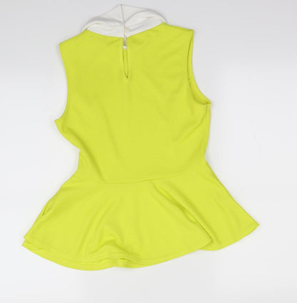 Back view of Cameo Rose women’s yellow basic tank, size UK 12