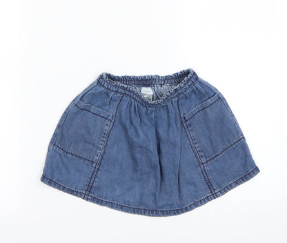 Additional front view of Next girls’ blue mini skirt, size 18, months