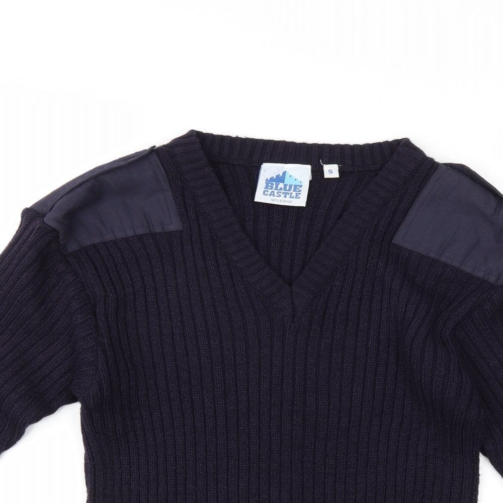 Blue Castle Womens Blue  Knit Pullover Jumper Size S