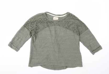 Additional front view of Made for me women’s green knit jumper, size UK 16
