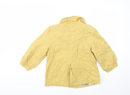 Back view of Papaya women’s yellow jacket coat, size UK 10