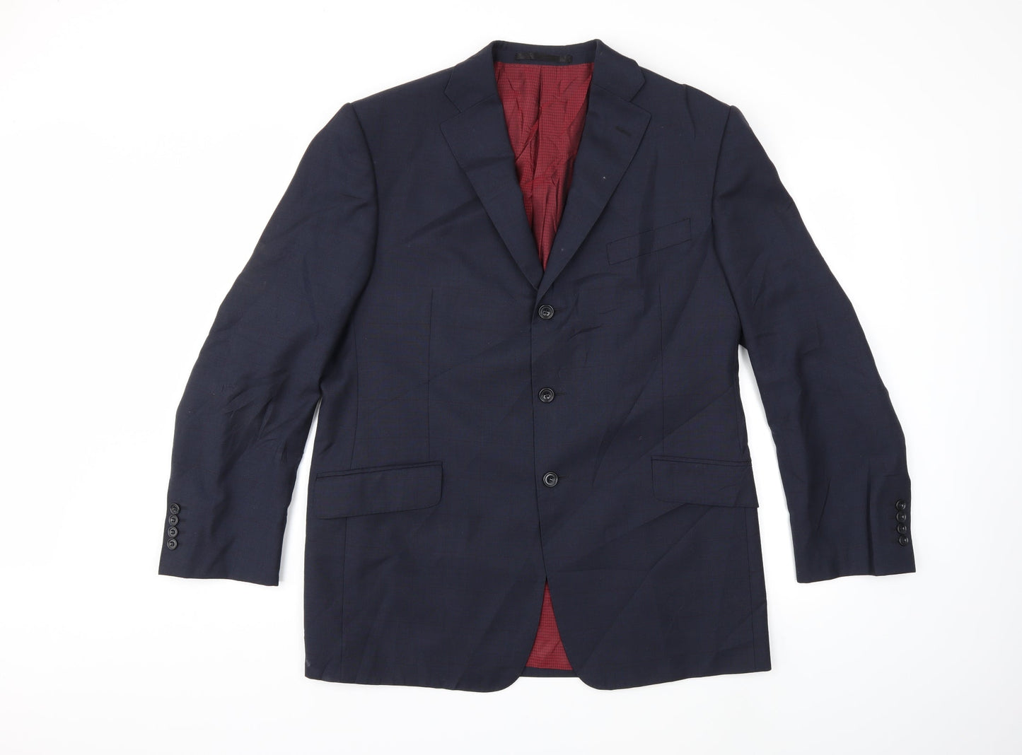Marks and Spencer Mens Blue Check  Jacket Suit Jacket Size 42