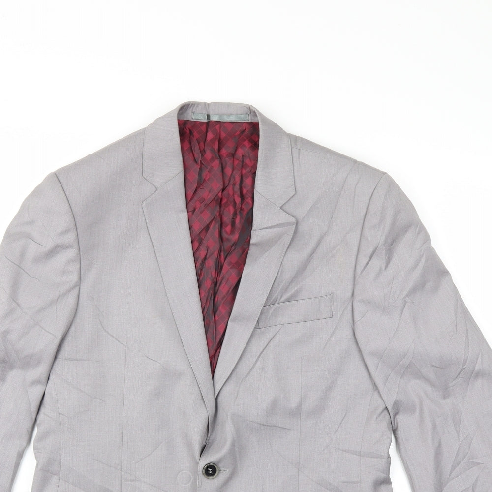 Preworn Mens Grey   Jacket Suit Jacket Size 38