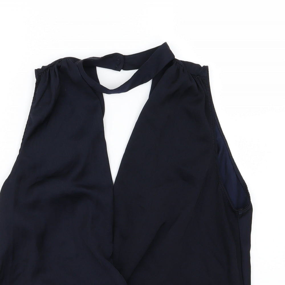 New Look Womens Blue  Chiffon Basic Blouse Size 12