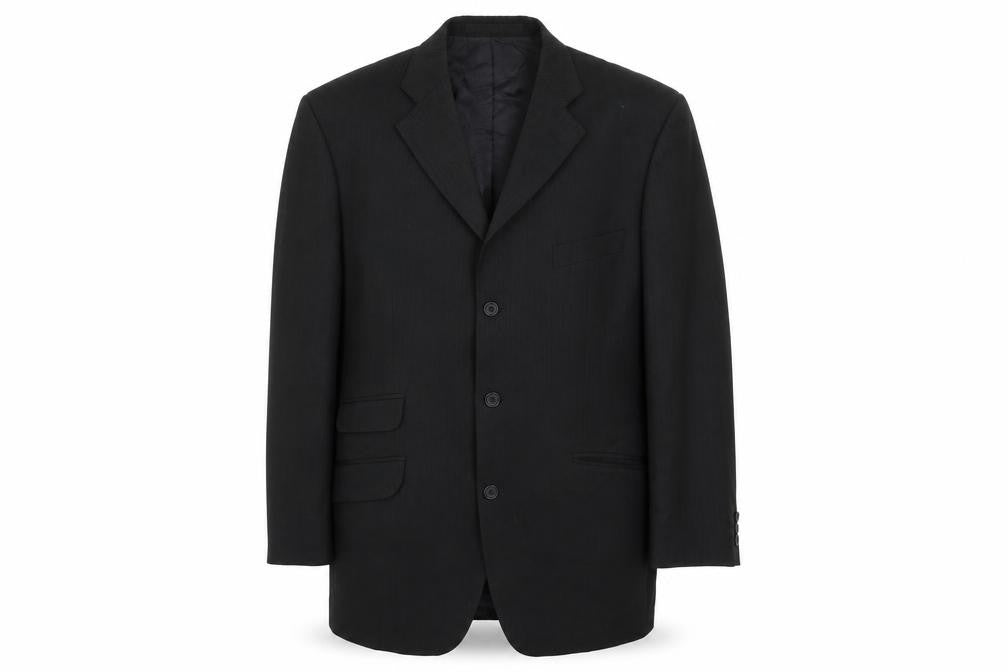 Marks & Spencer Mens Black Striped  Jacket Suit Jacket Size 40