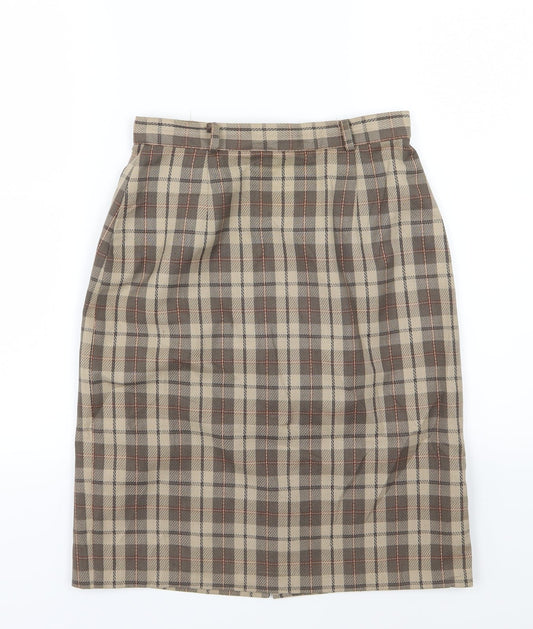 Essentials Womens Brown Striped  Straight & Pencil Skirt Size 26 in