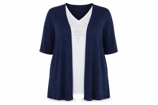 Gabrielle Vicenza Womens Blue  Jersey A-Line  Size 16  - Layered
