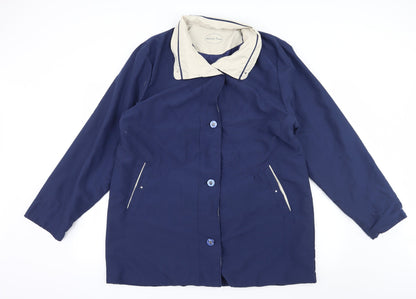 Additional front view of Gabrielle Vicenza women’s blue overcoat coat, size UK 16