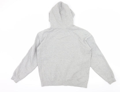 Back view of Topshop women’s grey jersey pullover hoodie, size XS