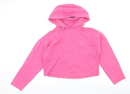 Front view of George women’s pink jersey pullover hoodie, size S